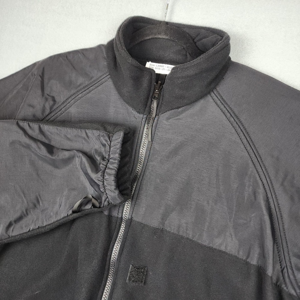 US Military Parka Liner Jacket Mens Large XLong Black Fleece Coat Cold Weather